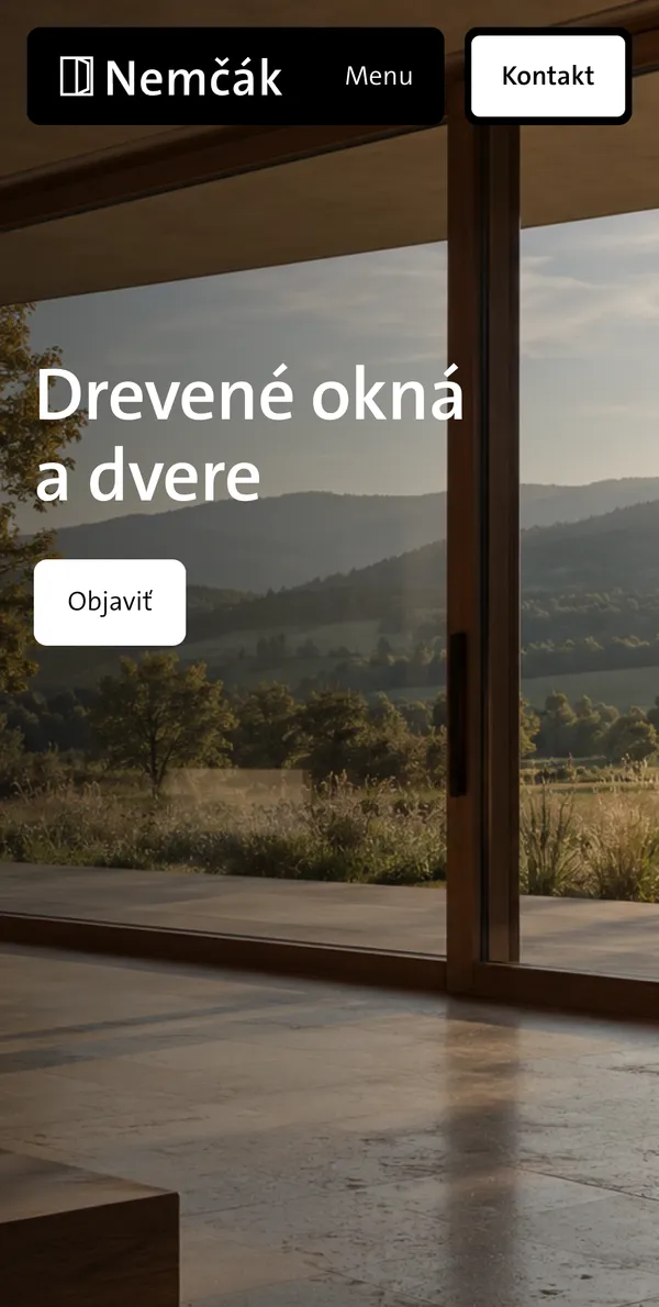 New Nemčák website on mobile
